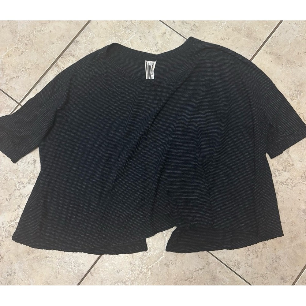 Free people story teller waffle knot crop top with open back size small